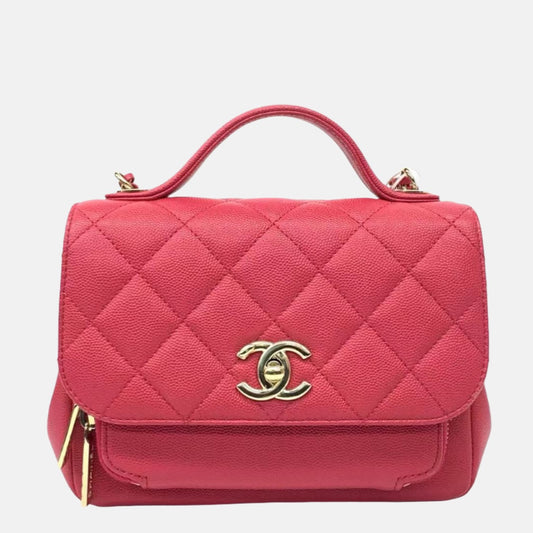 Chanel Business Affinity Small Pink Caviar Leather Top Handle Crossbody Bag-Luxbags