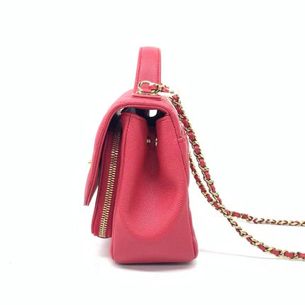Chanel Business Affinity Small Pink Caviar Leather Top Handle Crossbody Bag
