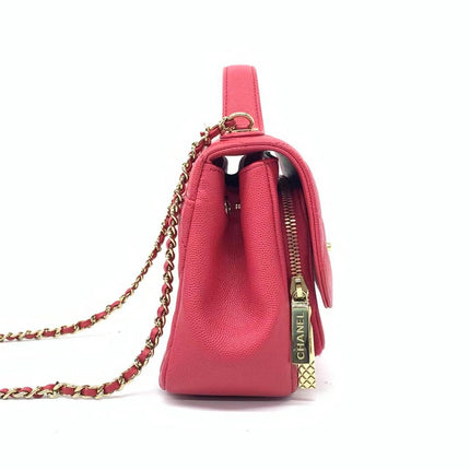 Chanel Business Affinity Small Pink Caviar Leather Top Handle Crossbody Bag