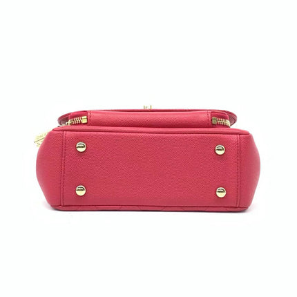 Chanel Business Affinity Small Pink Caviar Leather Top Handle Crossbody Bag