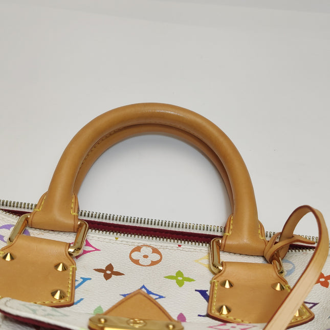 Louis Vuitton x Takashi Murakami Speedy 30 Lock White Multicolor