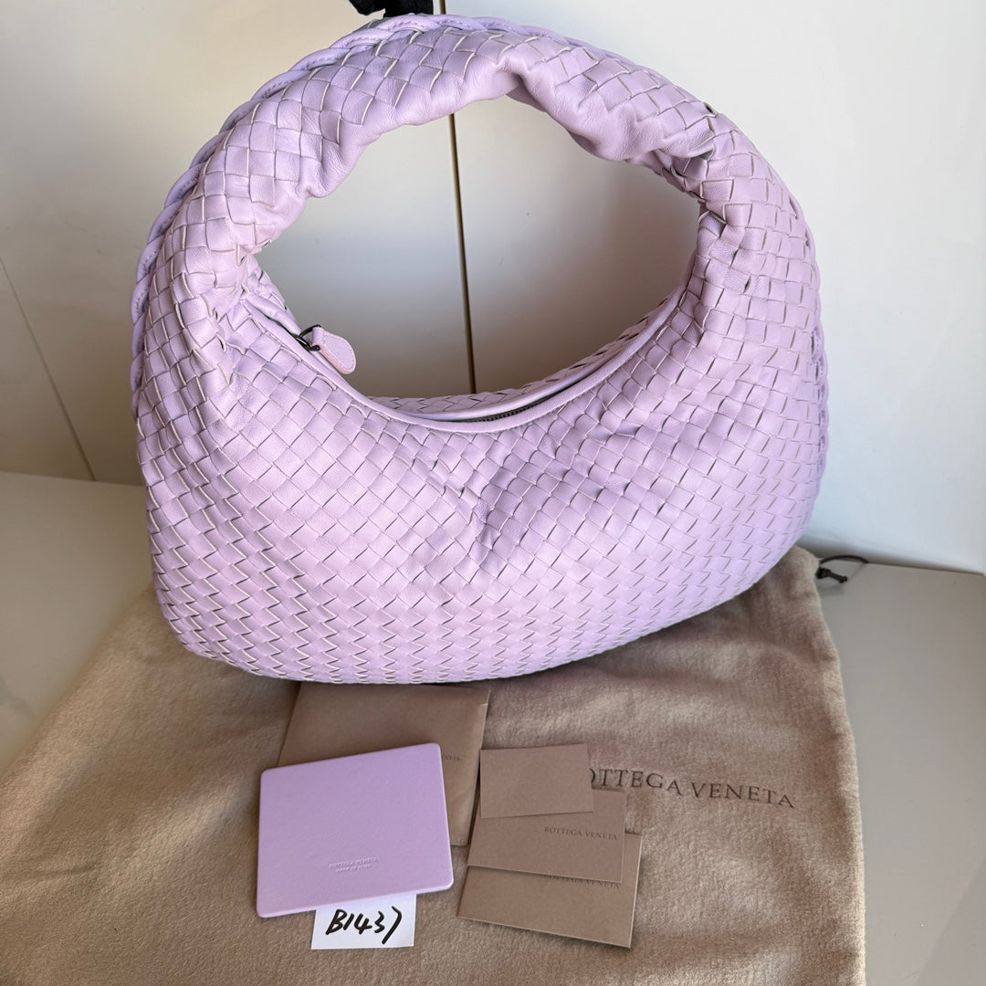 Bottega Veneta Veneta Hobo Medium Baby Lilac Purple Intrecciato Leather Bag 41cm-Luxbags