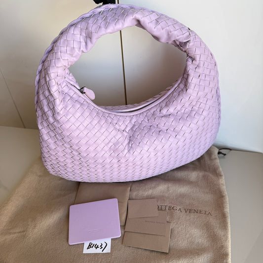 Bottega Veneta Veneta Hobo Medium Baby Lilac Purple Intrecciato Leather Bag 41cm-Luxbags