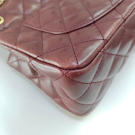 Chanel Rock The Corner Mini Flap Bag Burgundy Calfskin Leather Gold Hardware Corners 2017-18