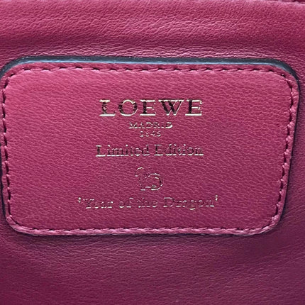 Loewe Amazona 36 Medium Burgundy Leather Dragon Lock Gold-tone Hardware