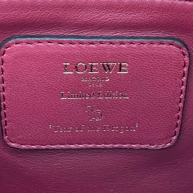 Loewe Amazona 36 Medium Burgundy Leather Dragon Lock Gold-tone Hardware