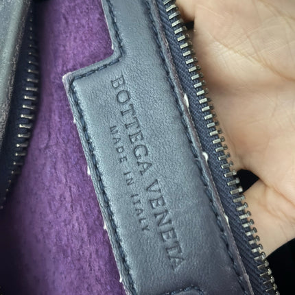 Bottega Veneta Belly Hobo Intrecciato Leather Navy Purple Inside 5077 Medium 40cm