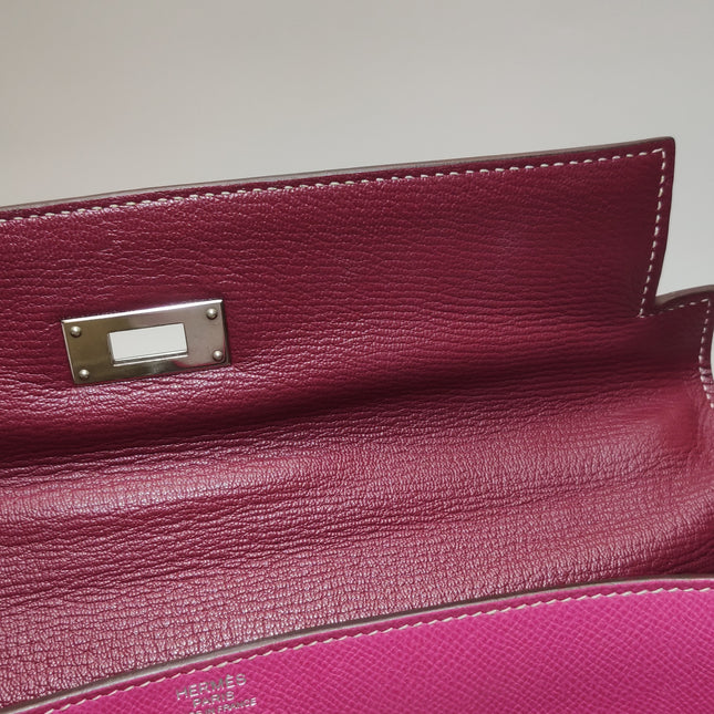 Hermes Kelly 32 Retourne E5 Rose Tyrien Pink Epsom Leather Palladium Hardware 2011