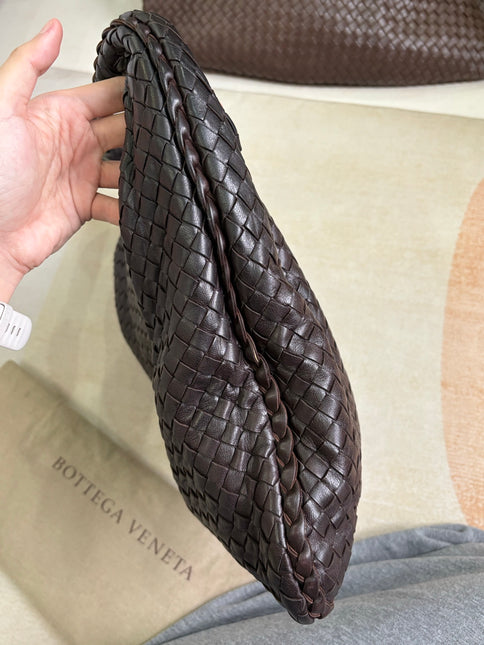 Bottega Veneta Veneta Hobo Dark Chocolate Brown Intreciatto Leather Bag Large 47cm