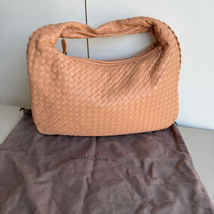 Bottega Veneta Veneta Hobo Beige Almond Lambskin Leather 40cm-Luxbags