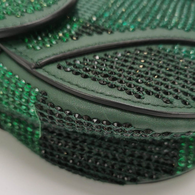 Sold Dior Saddle Mini 2019 Black and Green Beaded Shoulder Bag