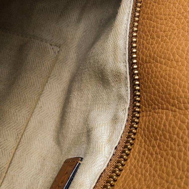 Loewe Puzzle Medium Brown Leather with Embroidered Multicolor Strap