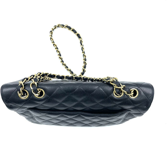 Chanel Classic Flap Jumbo 2009 Black Caviar Leather Single Flap Gold Hardware