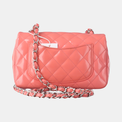 Sold Chanel Classic Flap Mini Pink Patent Leather Silver Hardware, 2015-2016