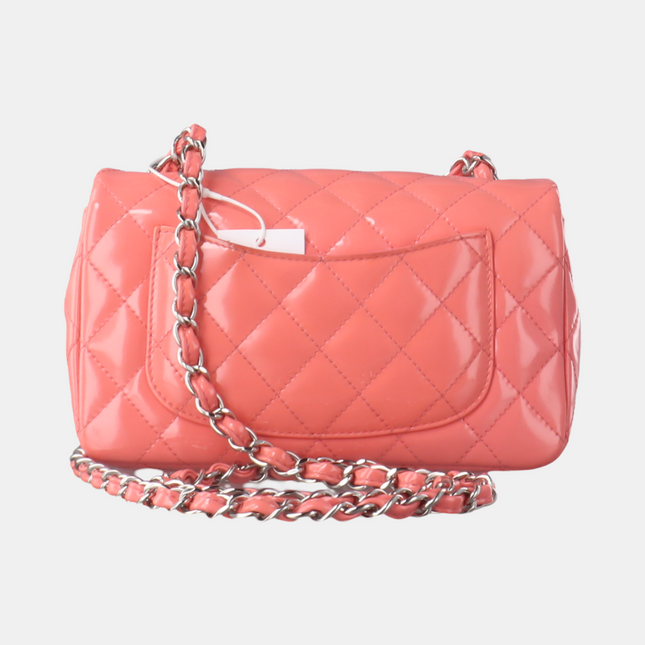 Sold Chanel Classic Flap Mini Pink Patent Leather Silver Hardware, 2015-2016