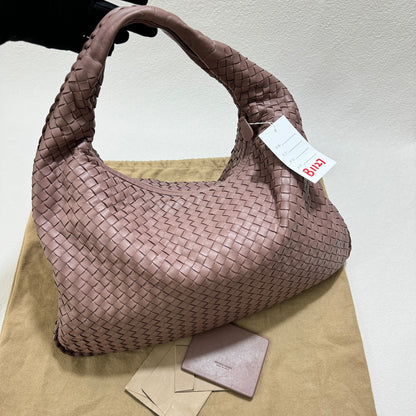 Sold Bottega Veneta Belly Hobo Intrecciato Lambskin Leather Nude Purple Medium 40cm