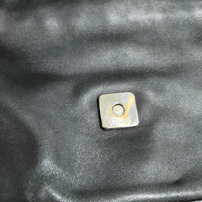 Sold Fendi Baguette Black Lambskin Leather Shoulder Bag