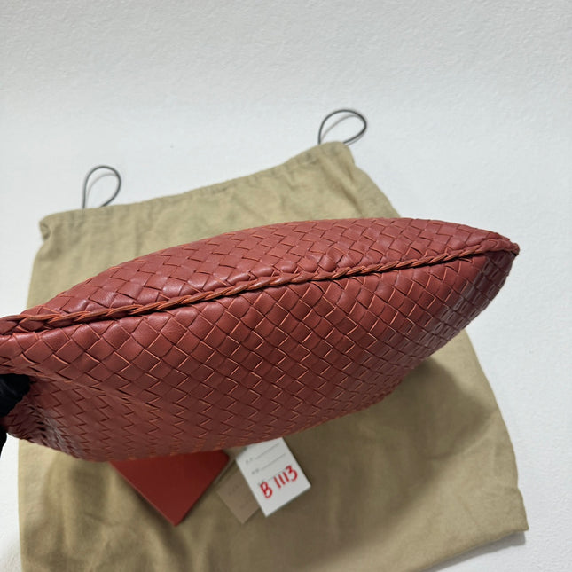 Sold Bottega Veneta Veneta Hobo Small Burgundy 40cm Lambskin Leather