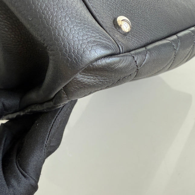 Chanel CC Logo Tote Black Soft Quilted Caviar Leather Silver Hardware 2011-2012