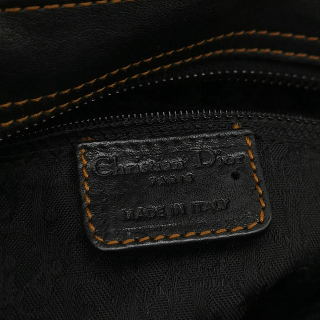 Dior Vintage Gaucho Large Black Leather Crossbody Bag