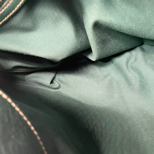 Gucci Large Vintage Green Leather and Monogram Side Horsebit Shoulder Bag