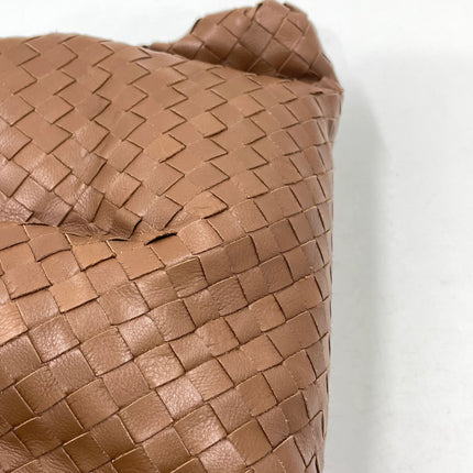 Bottega Veneta Pouch Large Intrecciato Milk Chocolate Brown Calfskin Leather