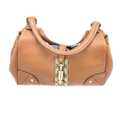 Gucci Piston Lock Brown Bardot Small Vintage Handbag