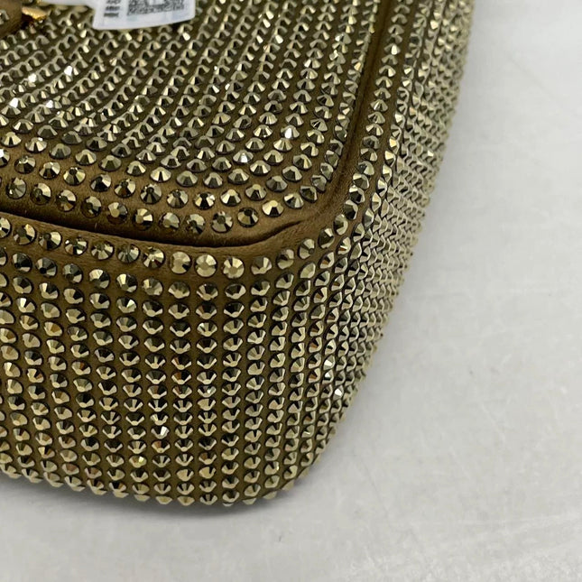 Yves Saint Laurent YSL Le 5 A 7 Hobo Mini Brown Silk Crystals Shoulder Bag