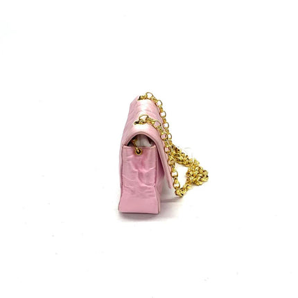 Chanel Diana Flap Bag 1990 Mini Pink Silk Satin Bijou Chain