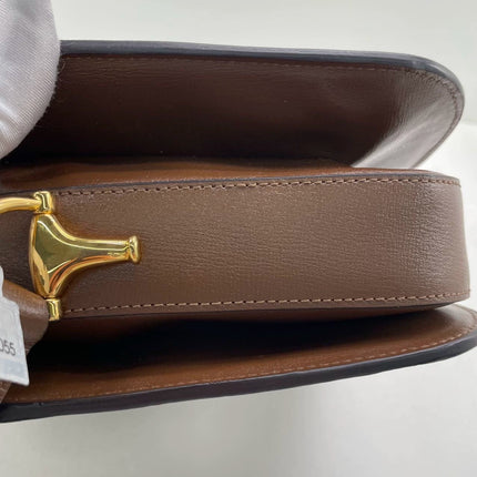 Gucci 1955 Horsebit Shoulder Bag Caramel Brown Small Leather