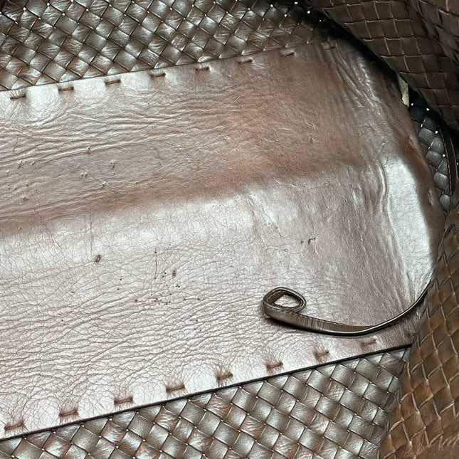 Sold Bottega Veneta Cabat Large Intreccio Leather Tote Bag Dark Chocolate Brown