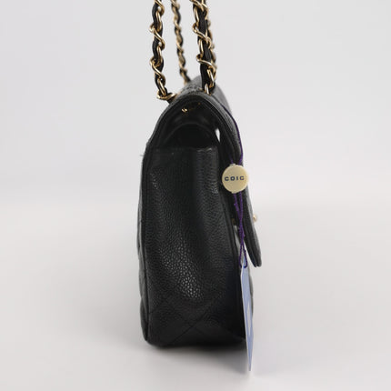Chanel Classic Flap Medium Black Caviar Leather Gold Hardware, 2009-2010