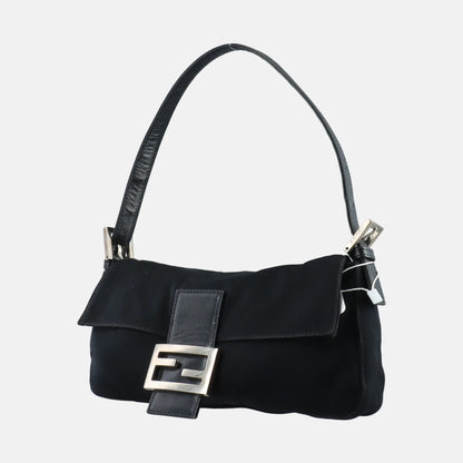 Sold FENDI Baguette Vintage Black Cloth Silver Hardware