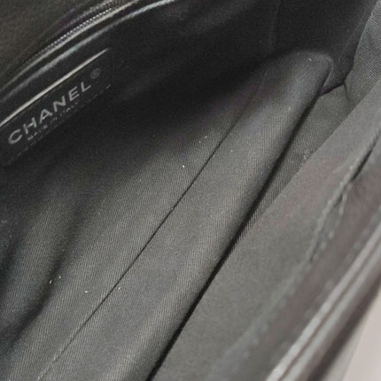 Chanel Now and Forever Large Jumbo Flap Bag Black Lambskin Silver Hardware