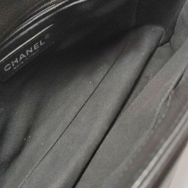 Chanel Now and Forever Large Jumbo Flap Bag Black Lambskin Silver Hardware