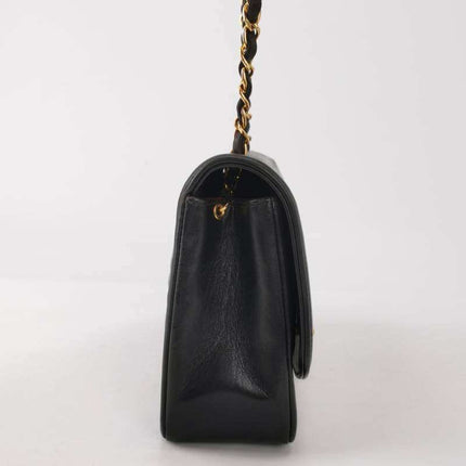 Chanel Diana CC Flap Bag 1994 Vintage Black Lambskin Leather with 24k Gold Hardware