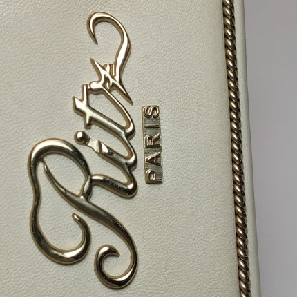 Chanel Coco in Ritz Key Card Minaudiere Limited Edition Cream White Lambskin Clutch Gold Hardware