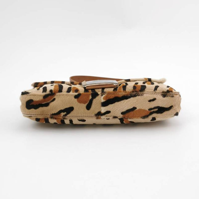 Fendi Baguette Pony hair in leopard print Brown