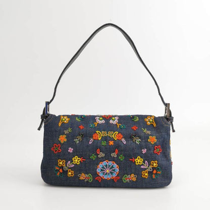 Sold Fendi Baguette Denim with Floral Beads 25 Anniversary Special Collection