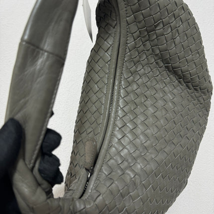 Sold Bottega Veneta Belly Hobo Intrecciato Grey Leather Medium 40cm