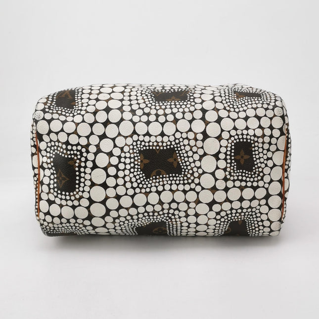 Louis Vuitton Kusama Town Speedy 30 White Top Handle Bag