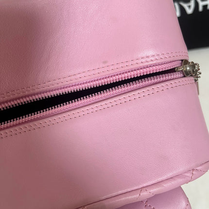Chanel Cambon Large Pink Calfskin Leather Double Strap Handbag
