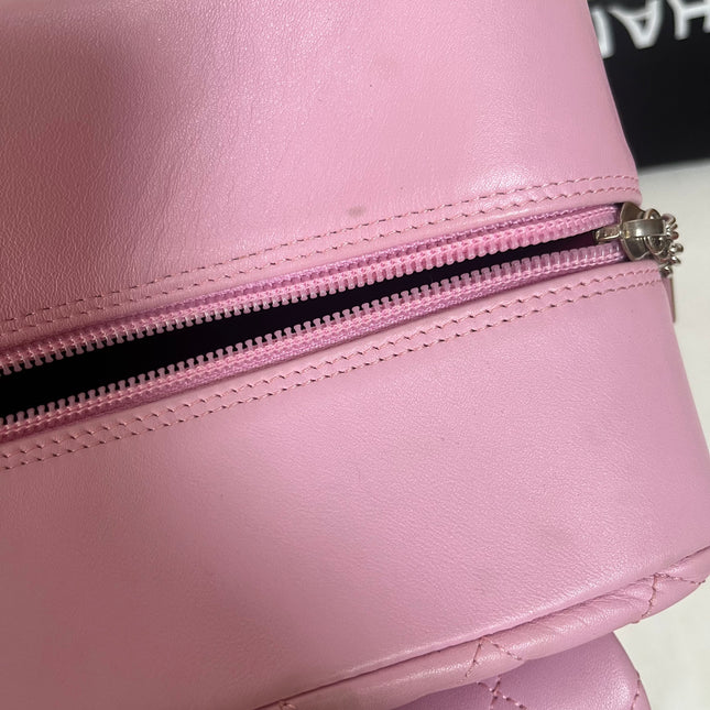 Chanel Cambon Large Pink Calfskin Leather Double Strap Handbag