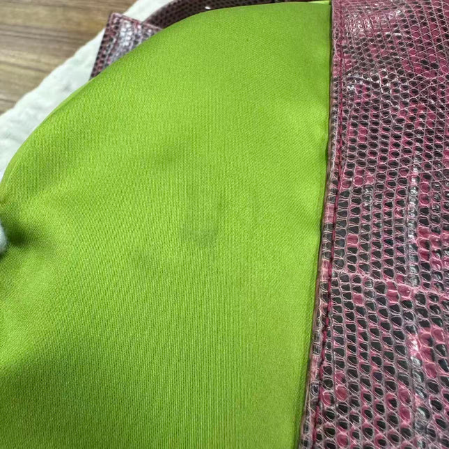 Fendi Baguette Purple Lizard Skin Leather Handbag