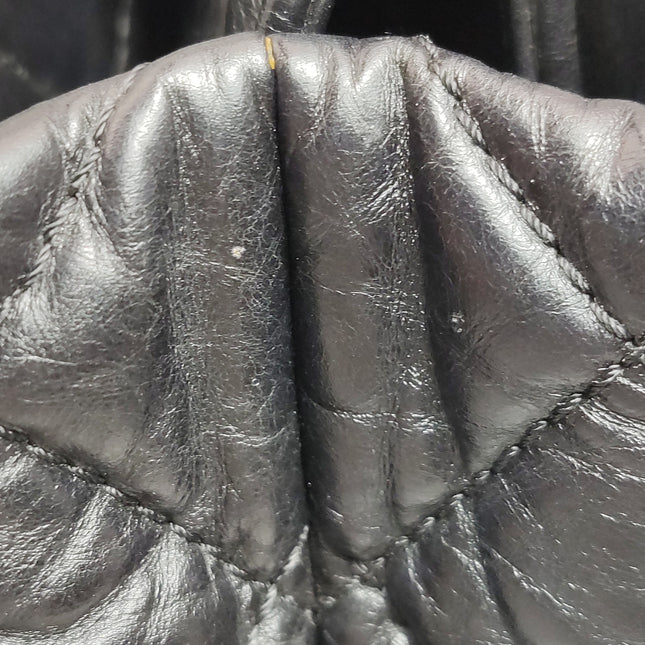 Chanel 2.55 Black Shiny Calfskin leather Tote Bag