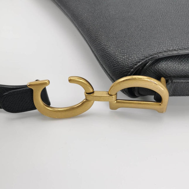 Sold Dior Saddle Black Medium Grained Leather Handbag