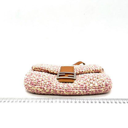 Sold Fendi Baguette Raffia Straw Multicolor Shoulder Bag