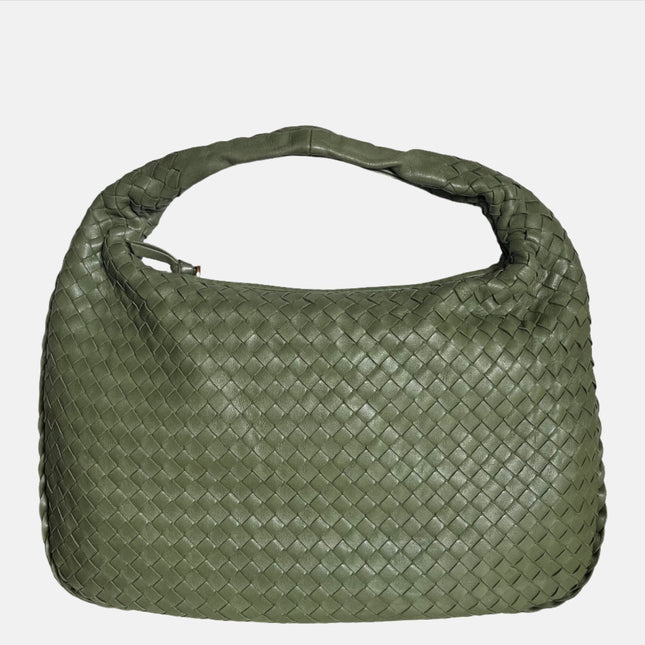 Bottega Veneta Veneta Hobo Large Dark Green 45cm Lambskin Leather-Luxbags