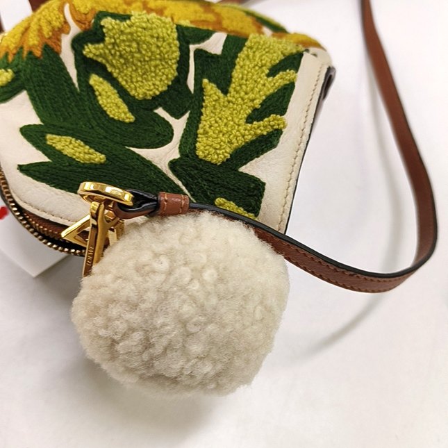 Loewe x William De Morgan Bunny Rabbit Floral Embroidered Brown Yellow Multicolor Crossbody Bag