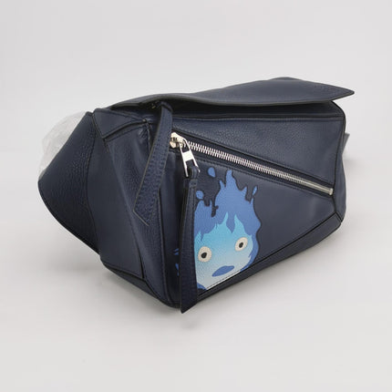 Loewe x Howl's Moving Castle Studio Ghibli Calcifer Puzzle Belt Bag Small Navy